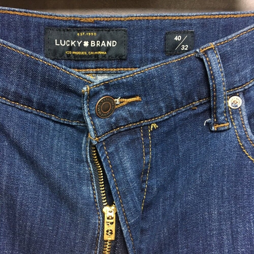Lucky‎ Brand Mens 121 Slim Fit Blue Jeans size 40x32 Cotton Blend Stretch Denim
